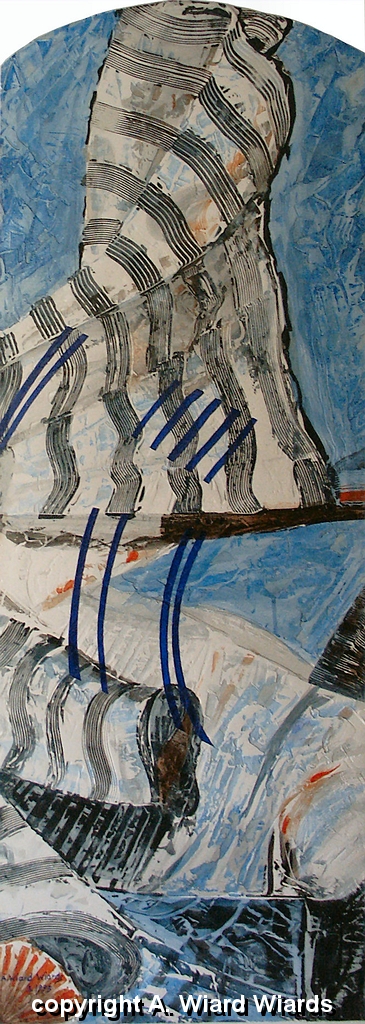 1993-03-001,Scheria,Bemalte-Tuerseite.jpg - Scheria (Bemalte Türseite) | Maße (HxB): 95 x 34 cm | 1993-03-001